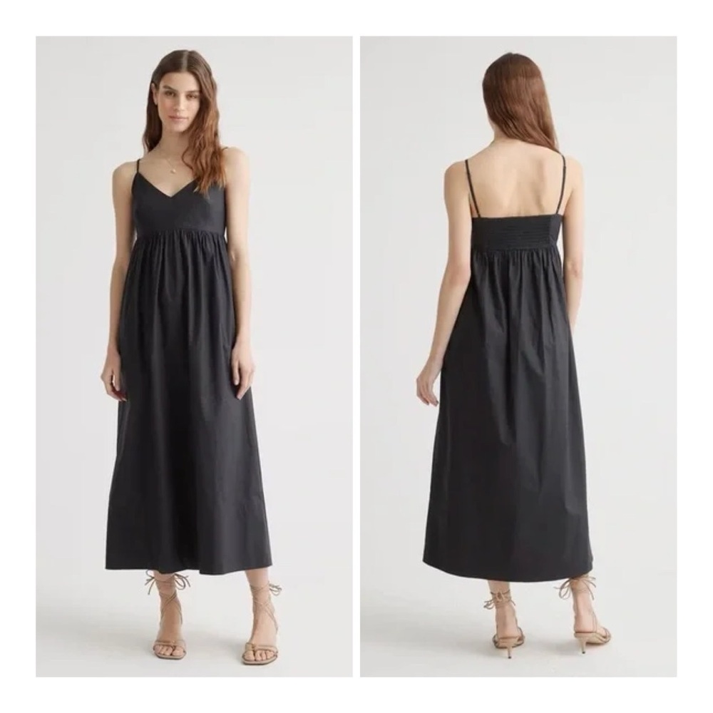 NEW Quince Women's Small Black‎ 100% Organic Cotton Sleeveless Maxi Dress